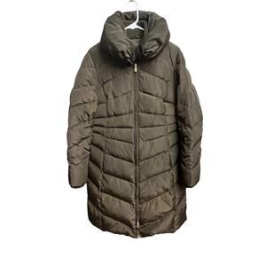 Jessica Simpson Down Puffer Coat Olive Green Size Large